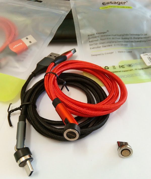 Магнитный кабель Essager MicroUSB быстрая зарядка 3А, передача данных, нейлоновая оплетка - фото фото фото 2