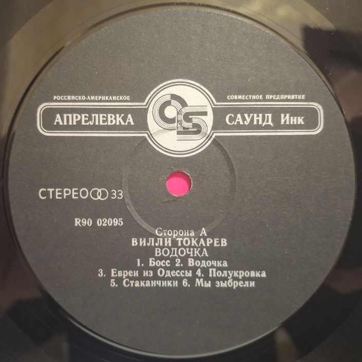 Вилли Токарев - Водочка - 1993.  (LP). 12. Vinyl. Пластинка. Rare. - фото фото фото 2