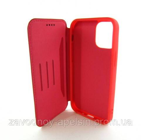 Чехол книжка iPhone 12 mini Кожаный (красный) - фото фото фото 2