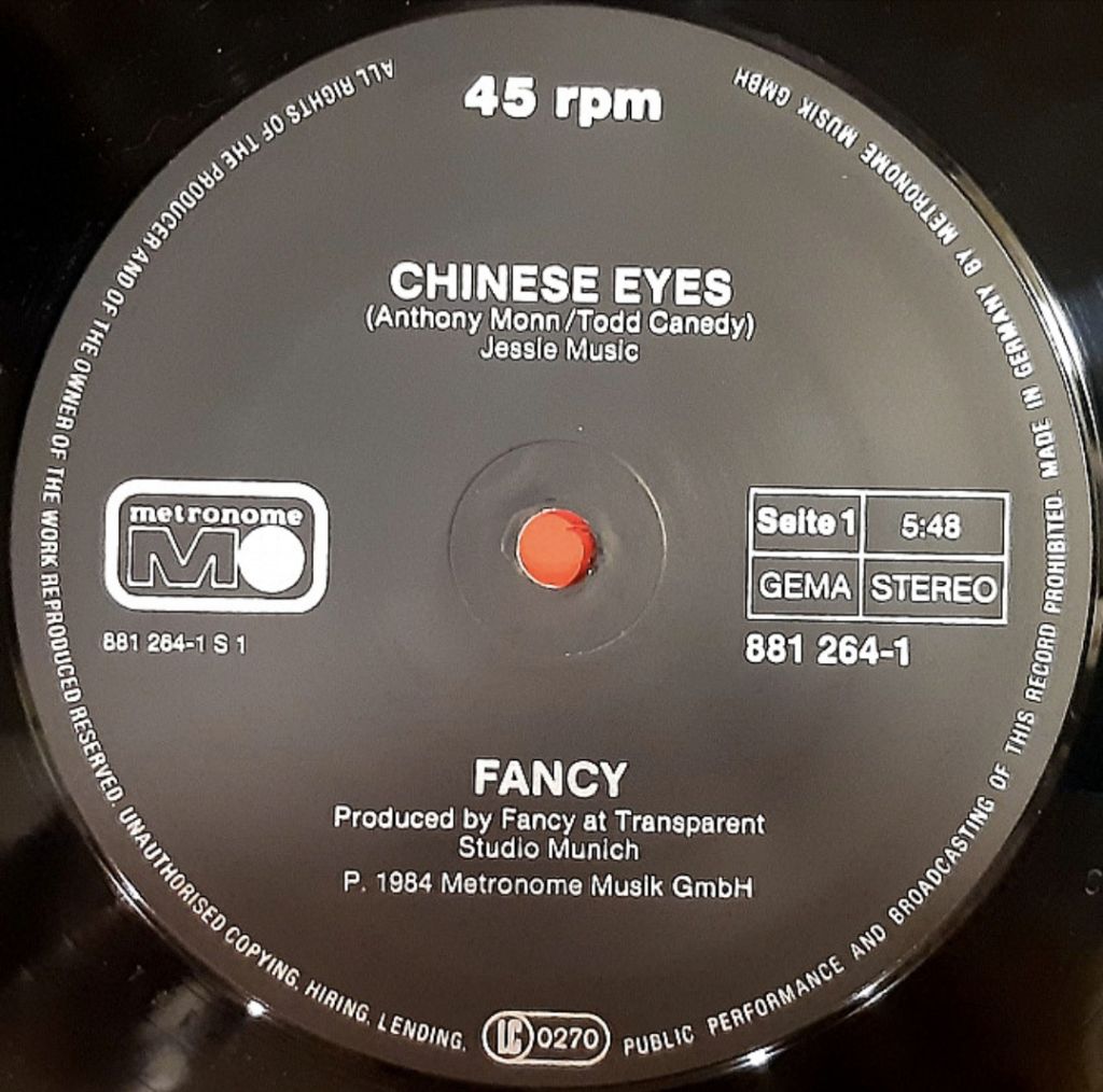 Fancy ‎- Chinese Eyes - 1984.   (EP). 12. Vinyl. Пластинка. Germany. - фото фото фото 2