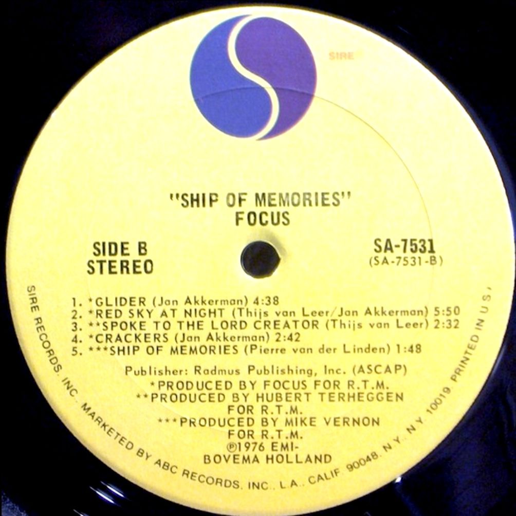 Focus - Ship Of Memories - 1977.   (LP). 12. Vinyl. Пластинка. U.S.A. - фото фото фото 3