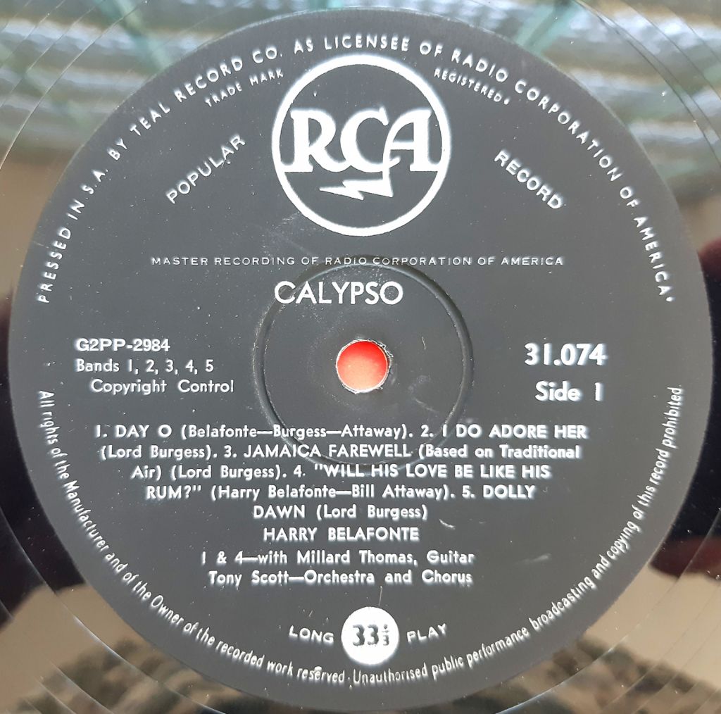 Harry Belafonte - Calypso - 1956.   (LP). 12. Vinyl. Пластинка. U.S.A. - фото фото фото 2