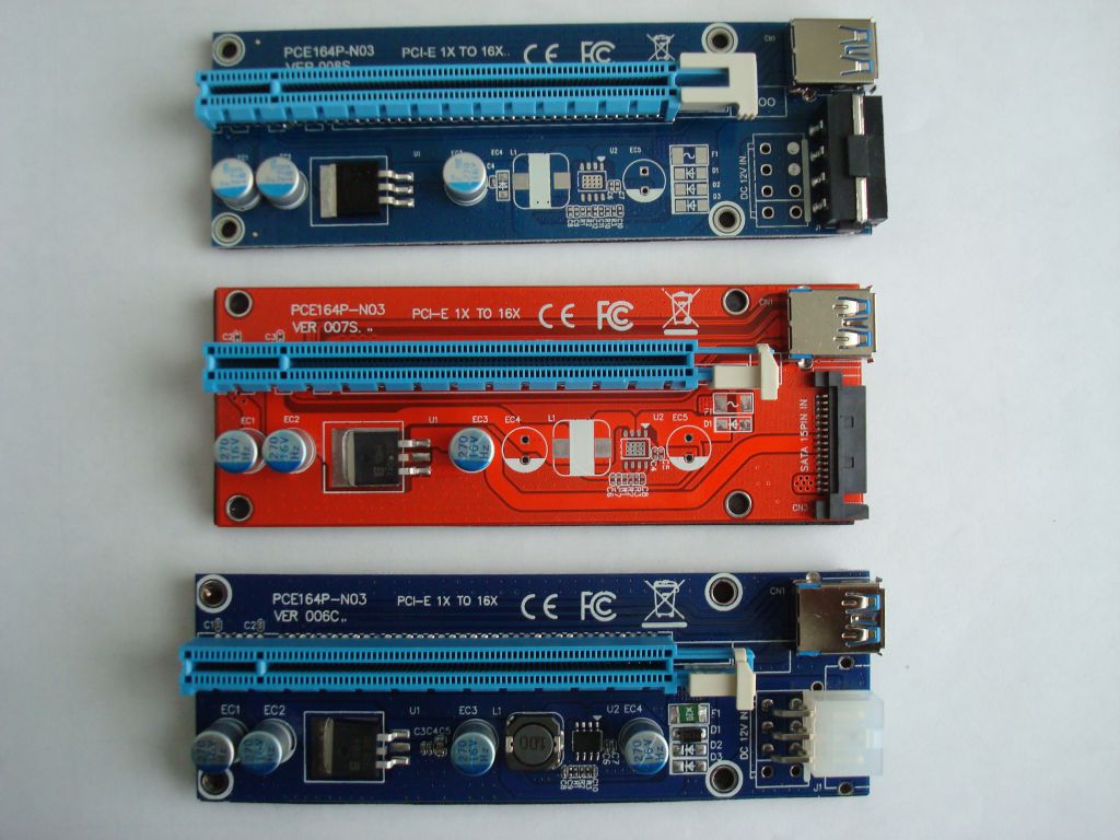 Райзер Molex - VER. 008S,Райзер Sata VER. 007S       (красные) - фото фото фото 0
