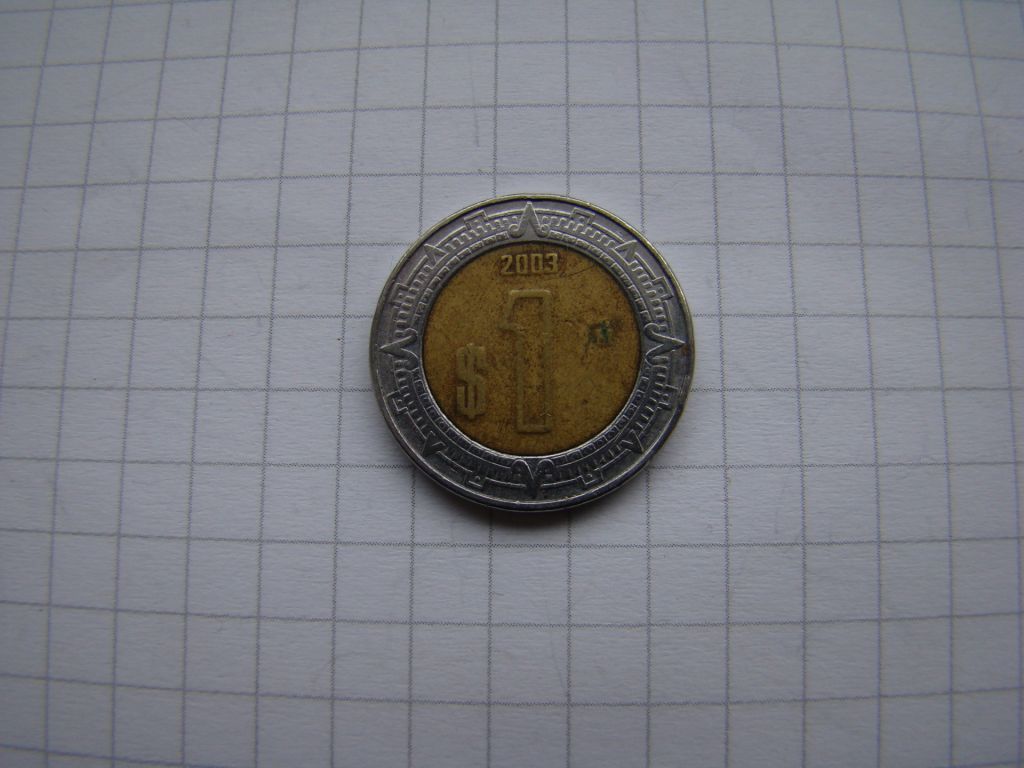 1 песо 2003 г., Мексика. - фото фото фото 0