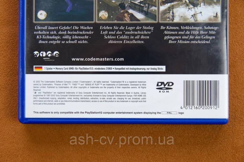 Диск для Playstation 2, гра Prisoner of War - фото фото фото 3