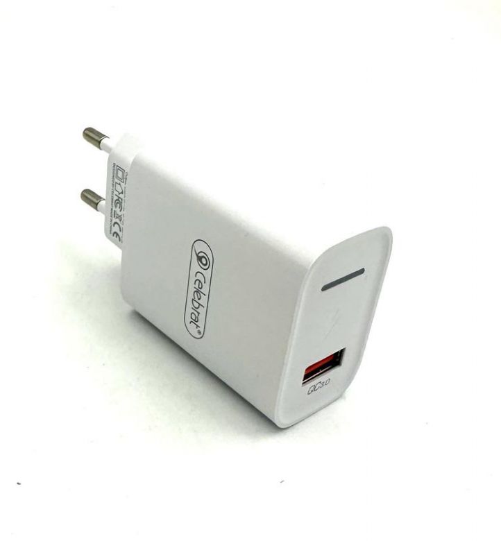 Зарядний пристрій CELEBRAT C-H6-EU 18W Fast Charge 1USB Біле - фото фото фото 3