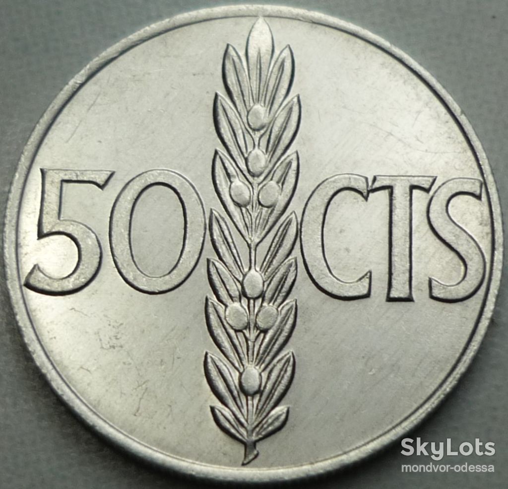 Испания 50 сентимо 1966 состояние 4 - фото фото фото 1