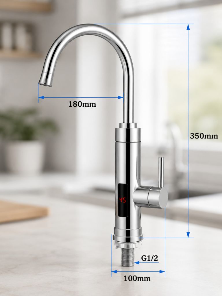 Водонагрівач Delimano WATER HEATER RX-016 з LCD-екраном / Водонагрівач підключення знизу - фото фото фото 1
