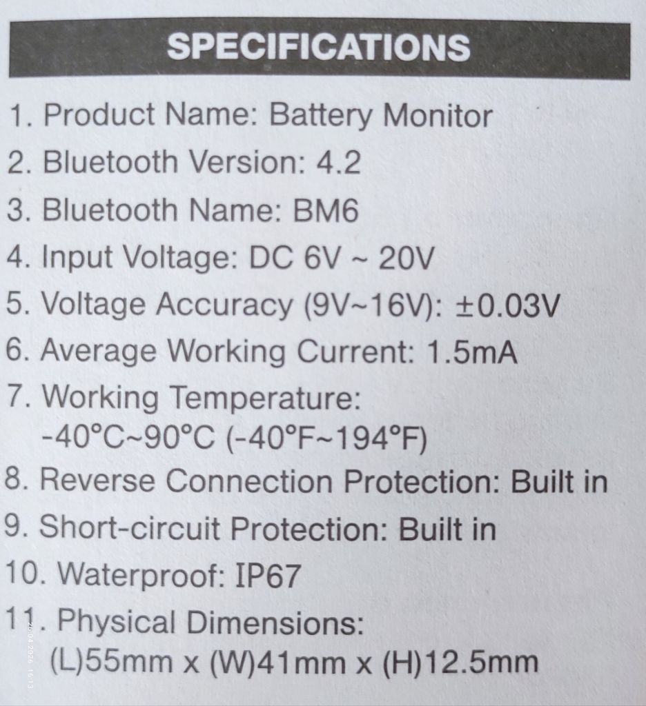 Тестер акумулятора BM6 Bluetooth 12V Монітор АКБ    (Bluetooth вольтметр) - фото фото фото 2