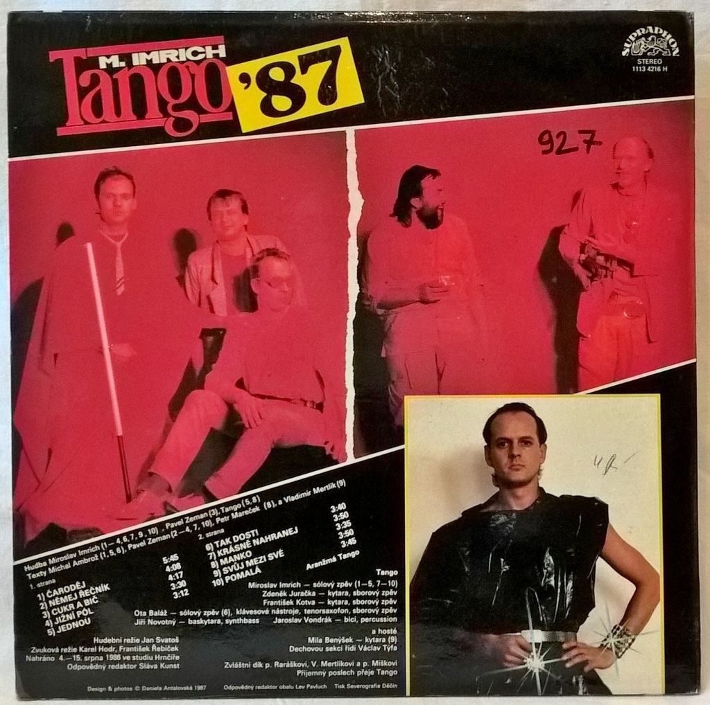 M. Imrich &amp; Tango - Tango - 1987.  (LP). 12. Vinyl. Пластинка. Czechoslovakia - фото фото фото 1