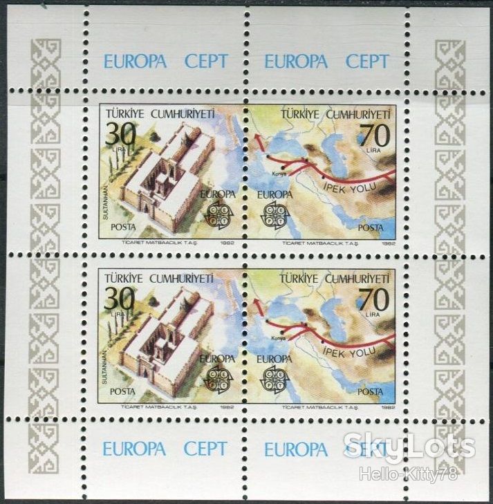 Турция 1982 Европа CEPT Mi блок 21 MNH - фото фото фото 0