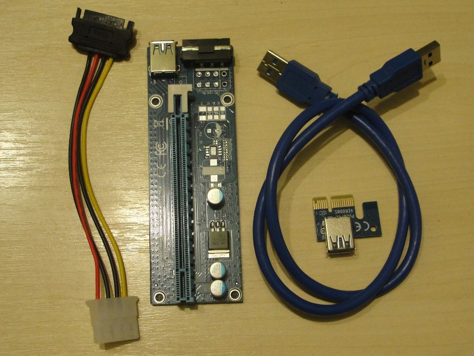 Райзер Molex - VER. 008S,Райзер Sata VER. 007S       (красные) - фото фото фото 2