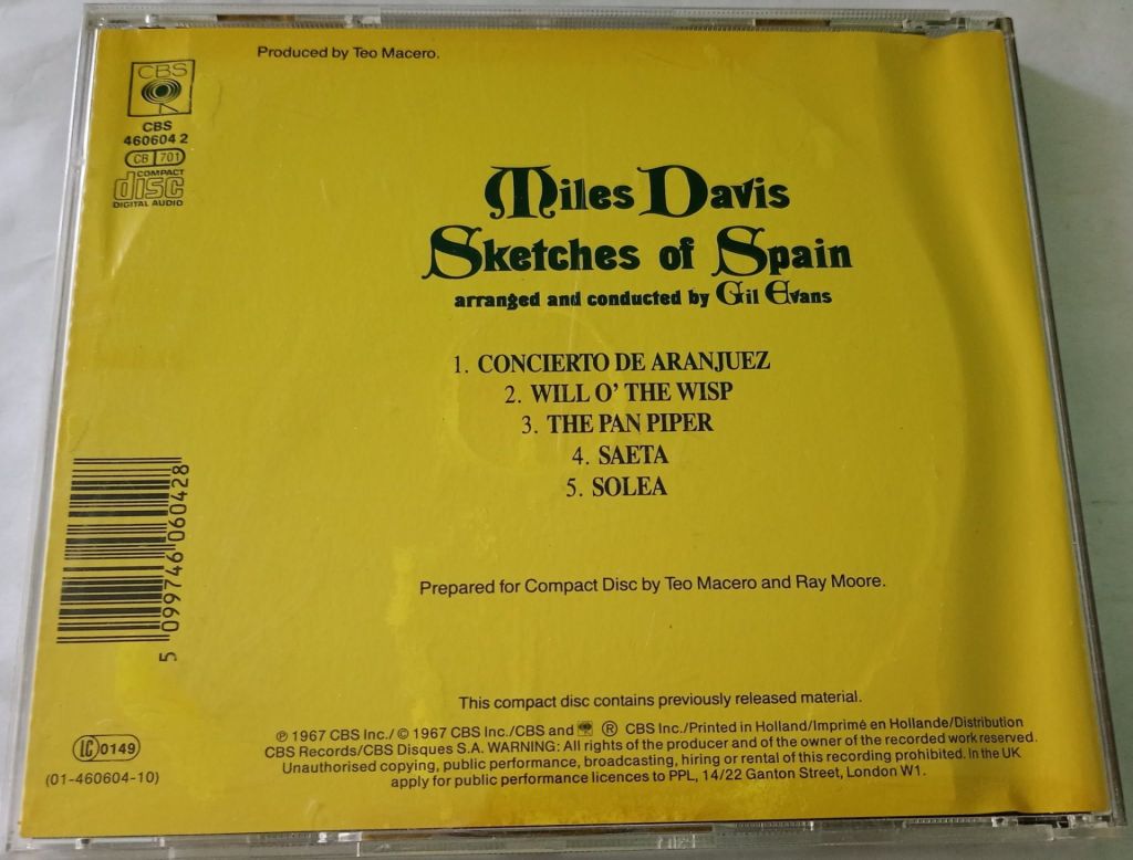 MILES DAVIS Sketches Of Spain CD Europe - фото фото фото 2