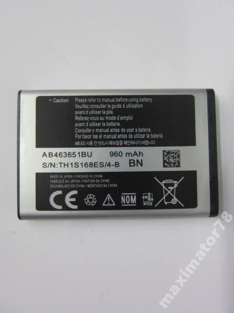 ОРИГИНАЛ АККУМУЛЯТОР БАТАРЕЯ SAMSUNG M3710 C3262 - фото фото фото 1