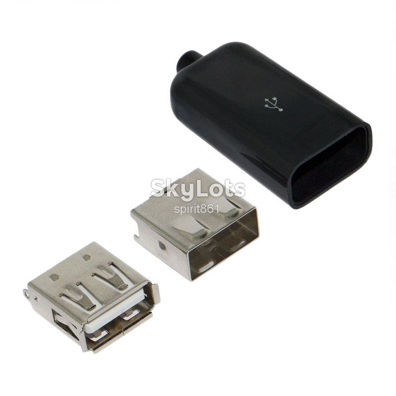 Гнездо USB-A с корпусом ЧЕРНОЕ глянцевое - фото фото фото 2