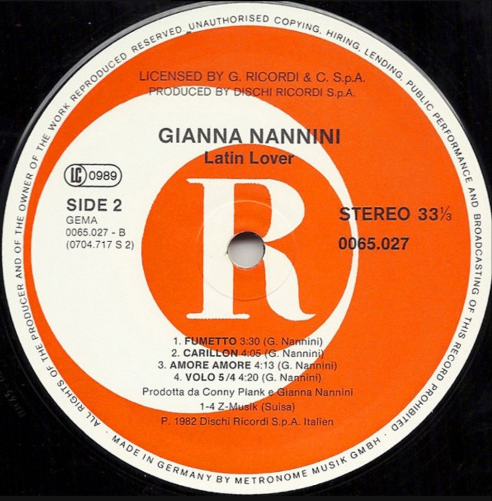 Gianna Nannini - Latin Lover - 1982.   (LP). 12. Vinyl. Пластинка. Germany - фото фото фото 5