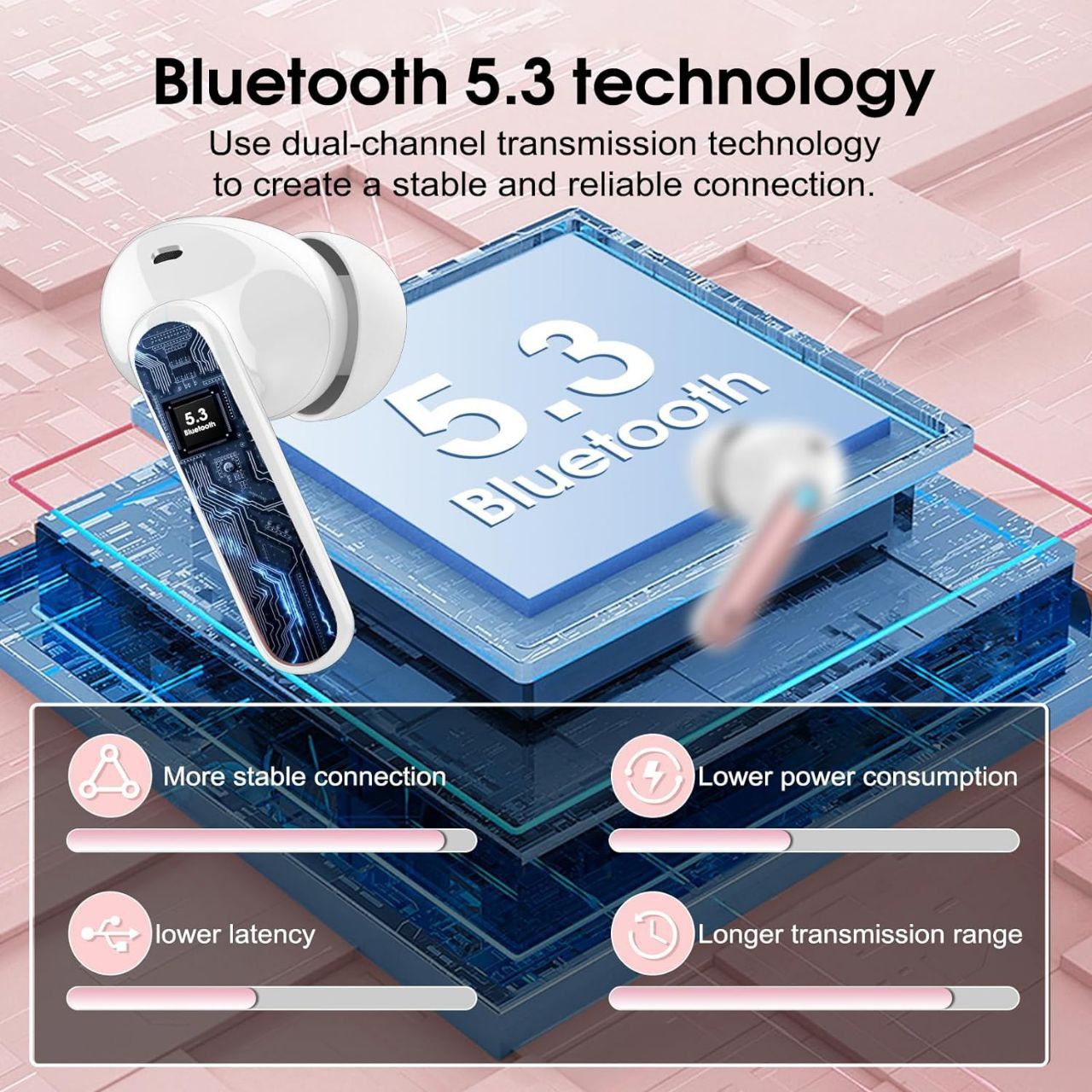 Навушники Bluetooth 5.3 Csasan J90 Pro Deep Bass! - фото фото фото 5