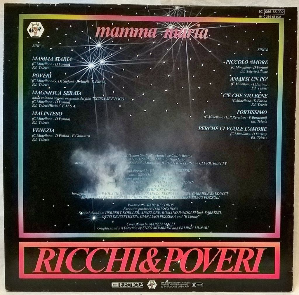 Ricchi &amp; Poveri - Mamma Maria - 1982.   (LP). 12. Vinyl. Пластинка. Germany - фото фото фото 1