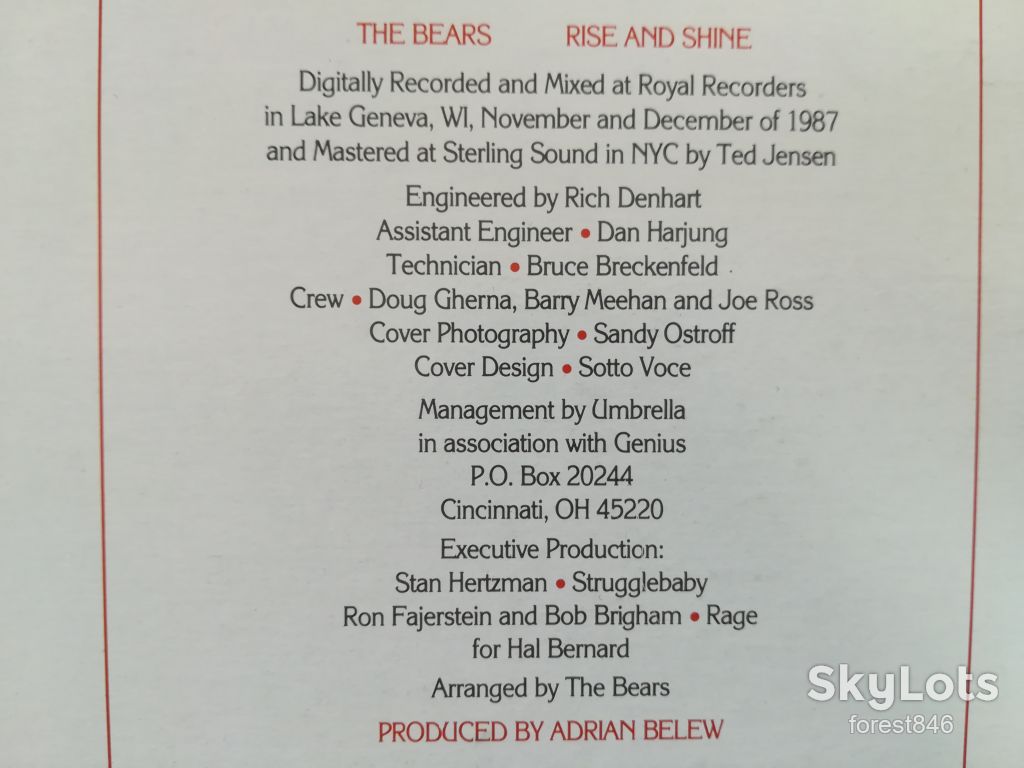 The Bears-Rise and shine-NM-Канада - фото фото фото 4