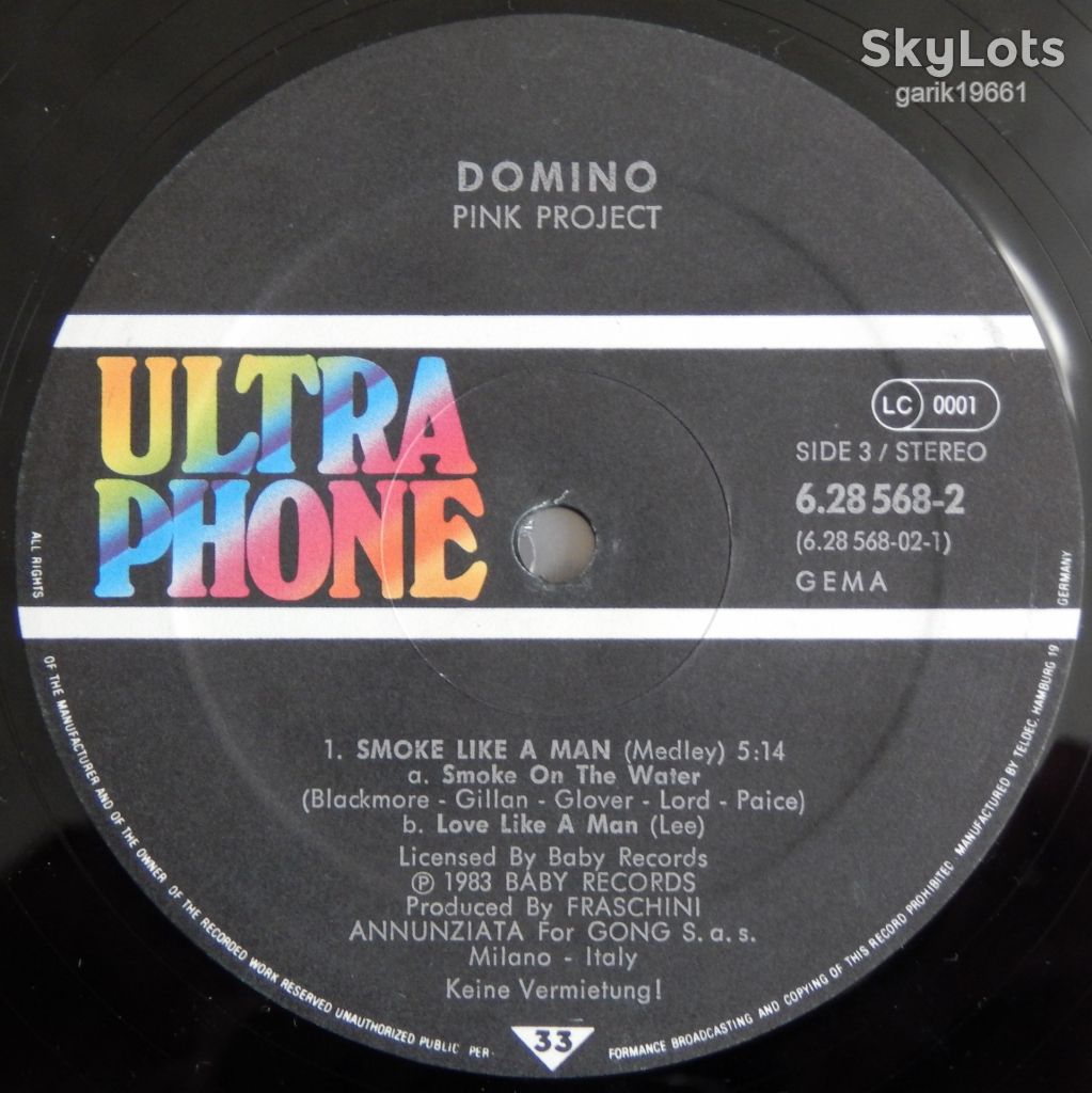 Pink Project – Domino  (Ultraphone – 6.28568 DW, Germany) inserts EX+/NM-/NM- - фото фото фото 5