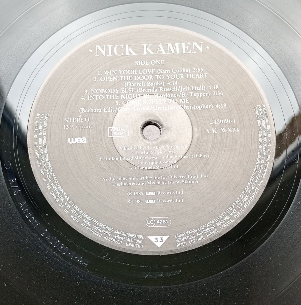 NICK KAMEN LP VG++/EX- - фото фото фото 2