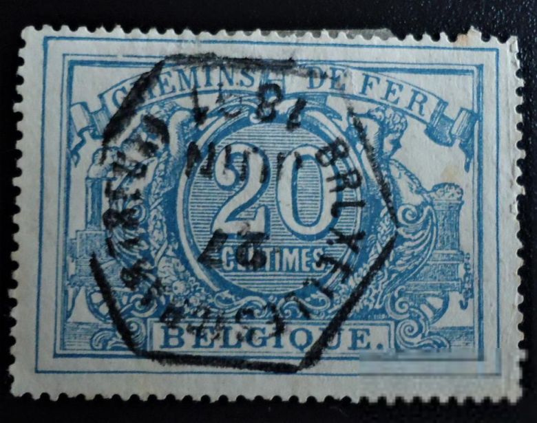 Бельгия  Железнодорожные бандерольные марки  1882  г. № 9 гашеная - фото фото фото 0