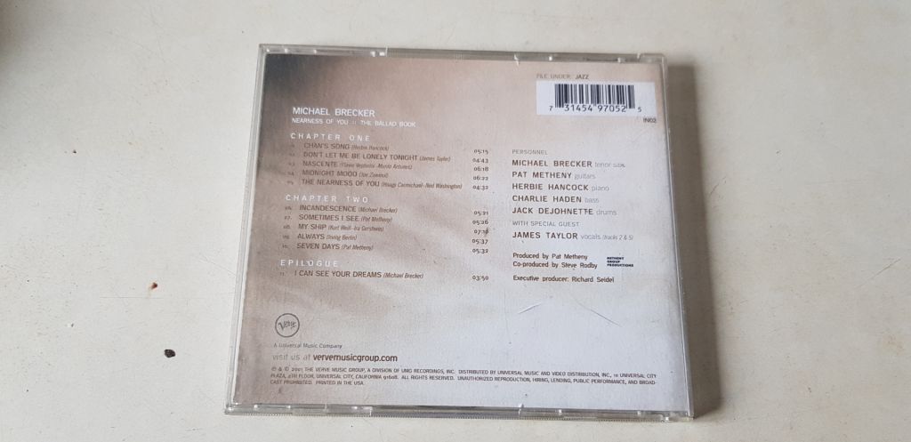 Michael Brecker Nearness Of You The Ballad Book CD фірмовий - фото фото фото 1