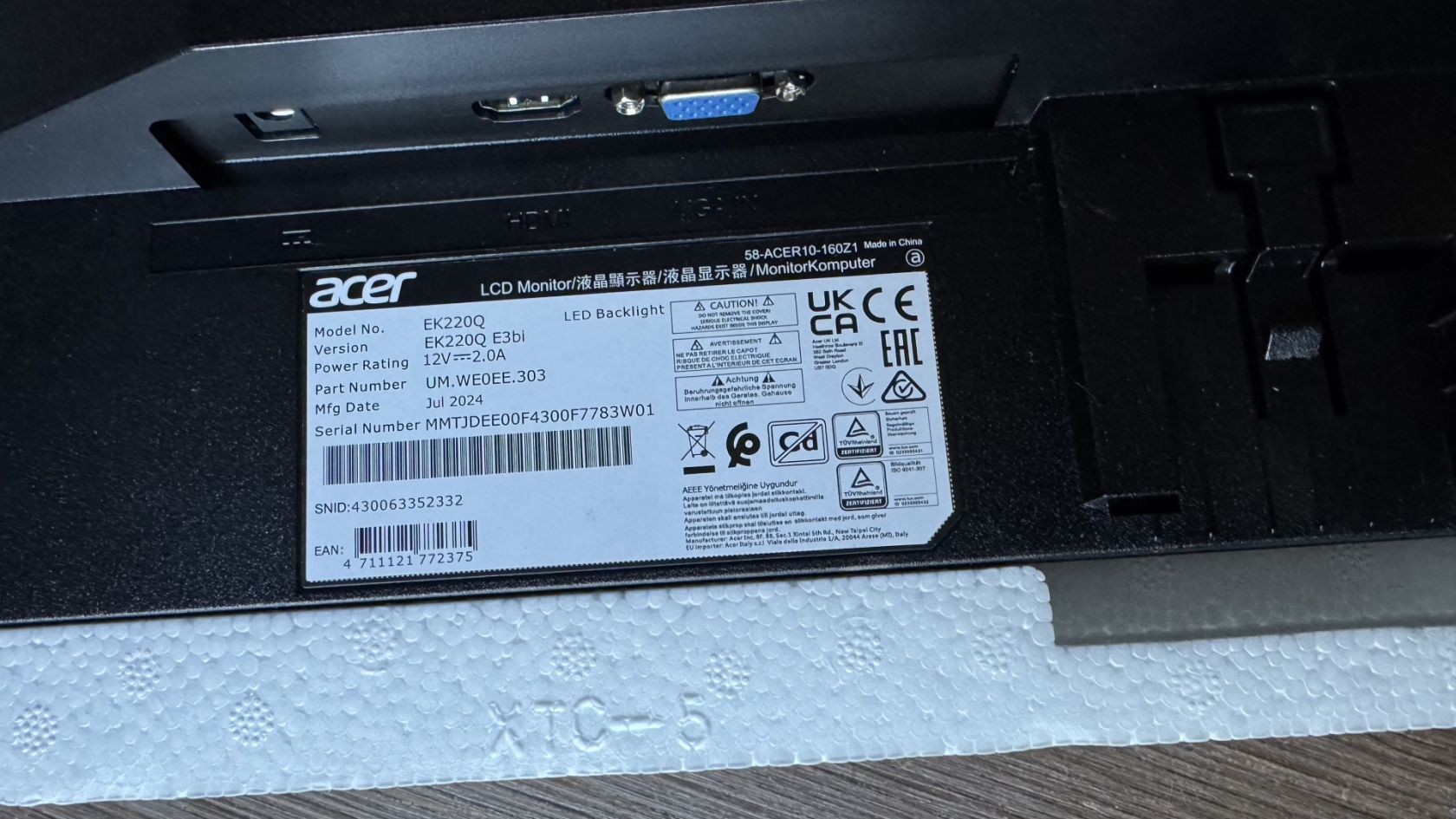 №6 Монітор 22" Acer EK220Q з 1 грн - фото фото фото 2