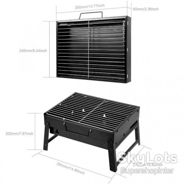 Складной барбекю гриль портативный мангал BBQ Grill Portable – жаропрочный Лучшая цена! - фото фото фото 3