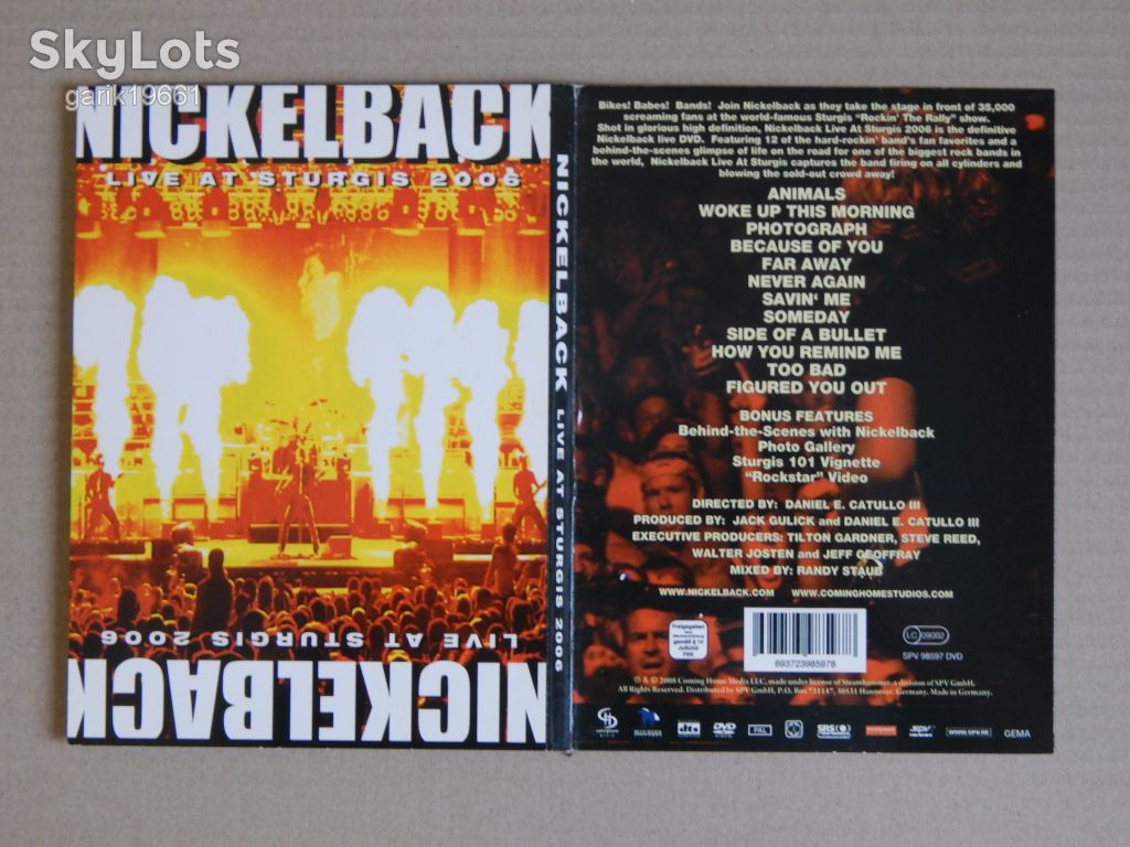 Nickelback ‎– Live At Sturgis 2006 (DVD, Unofficial Release, Digipak) - фото фото фото 2