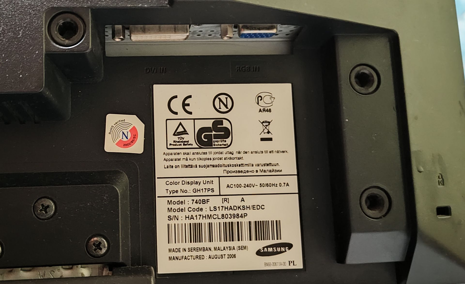 Монітор Samsung SyncMaster 740BF 17" - фото фото фото 3