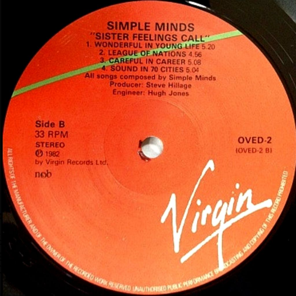 Simple Minds - Sister Feelings Call - 1981.  (LP). 12. Vinyl. Пластинка. Scandinavia - фото фото фото 3