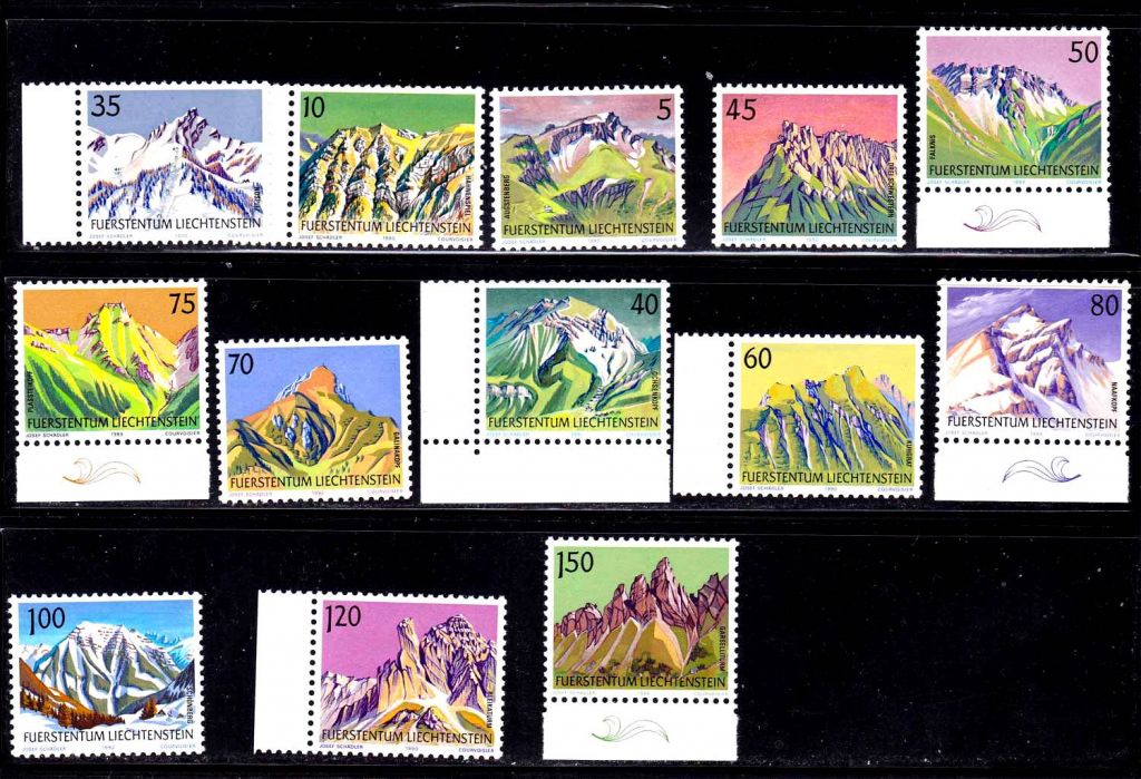Лихтенштейн  1989 - 1991 г   MNH - горы - фото фото фото 0