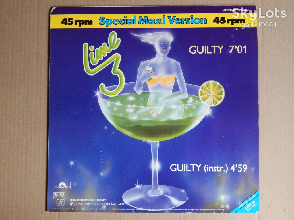 Lime 3 ‎– Guilty (Polydor ‎– 813 099-1, Germany) EX+/EX+ - фото фото фото 0