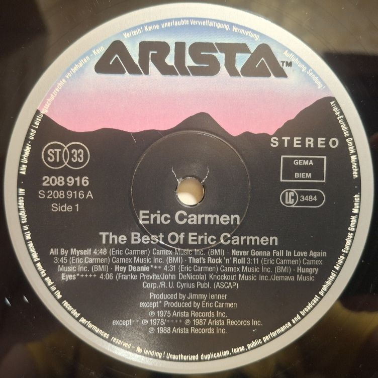 Eric Carmen - The Best Of - 1975-87.  (LP). 12. Vinyl. Europe. - фото фото фото 2