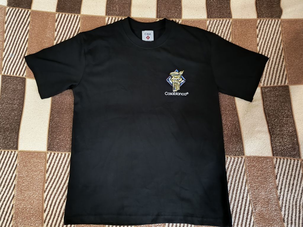 Футболка Casablanca Diamond Column Logo Black T-Shirt - фото фото фото 0