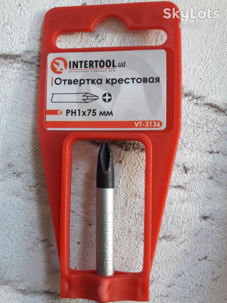 Викрутка хрестова PH1 * 75 мм INTERTOOL VT-3136 - фото фото фото 1