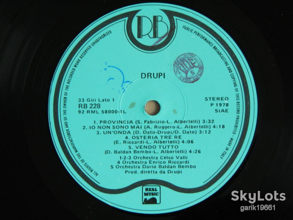 Drupi ‎– Drupi  (Record Bazaar ‎– RB 228, Italy) EX/NM- - фото фото фото 2