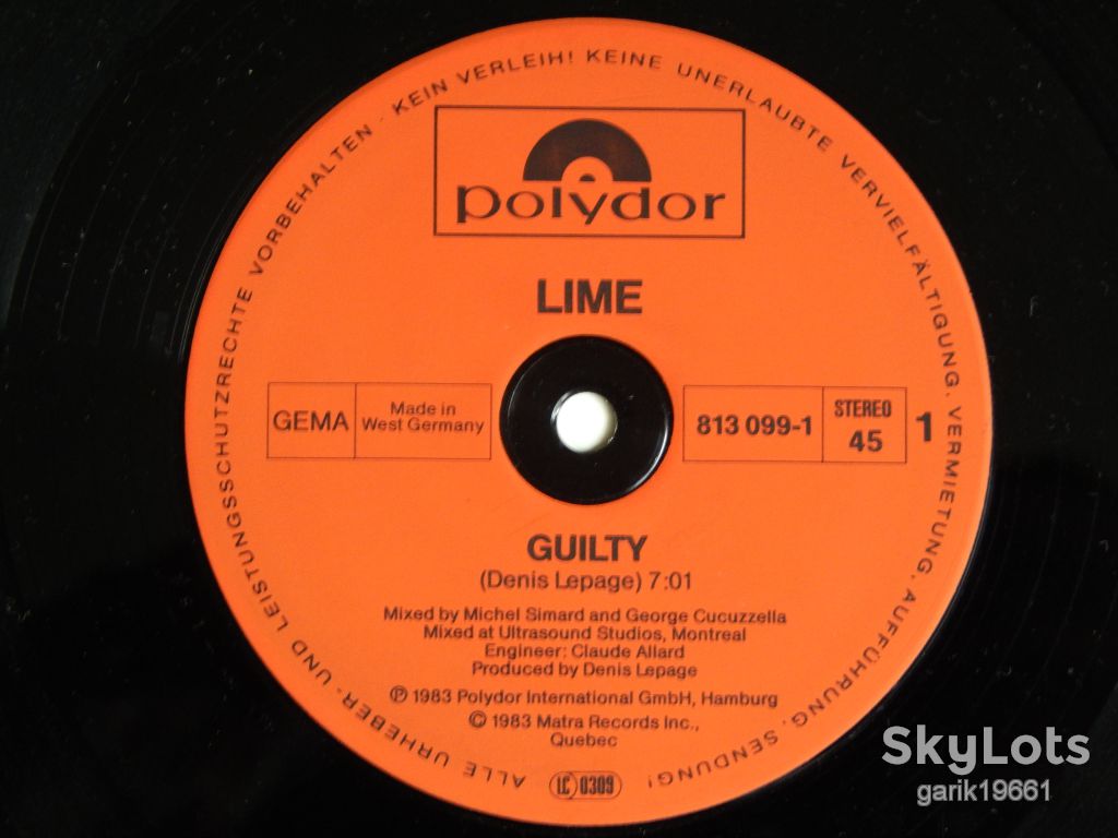 Lime 3 ‎– Guilty (Polydor ‎– 813 099-1, Germany) EX+/EX+ - фото фото фото 2