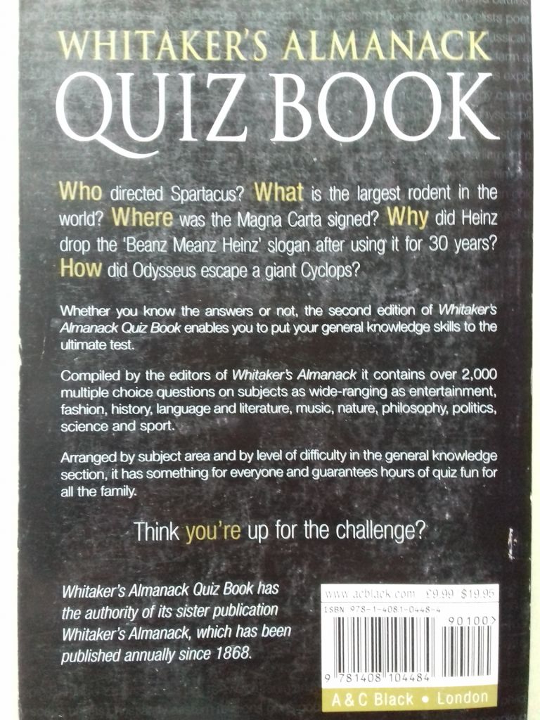 Quiz Book. Whitaker's Almanack. Запитання для вікторин. Англійською. - фото фото фото 2