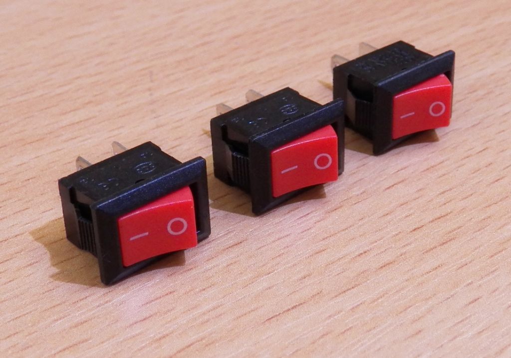 Перемикач mini 2 pin 3A 250V NEW Black/Red - фото фото фото 0