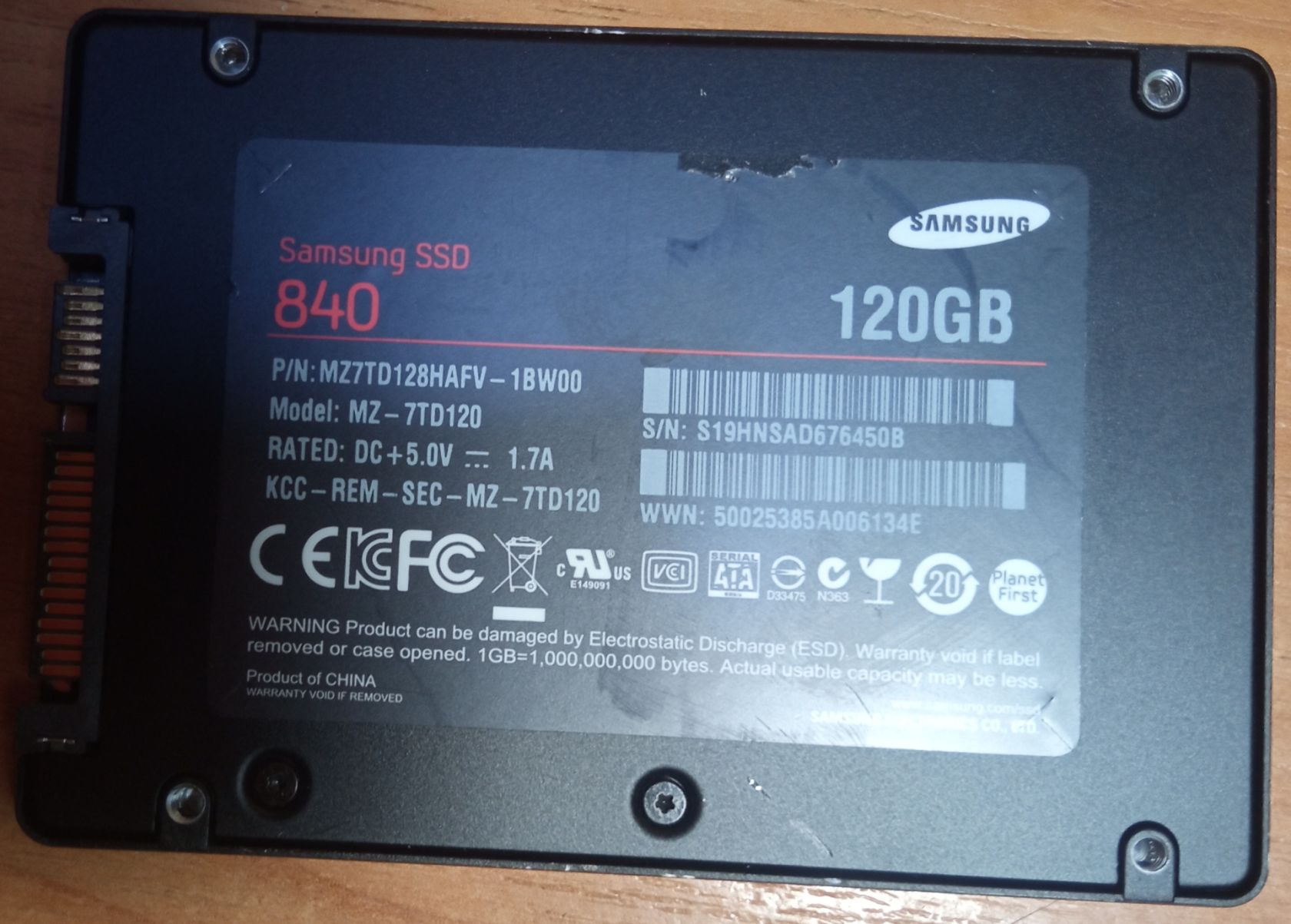 SSD накопичувач Samsung 840 Series 120GB 2.5" SATA III   (MZ-7TD120 / MZ7TD128HAFV) - фото фото фото 1