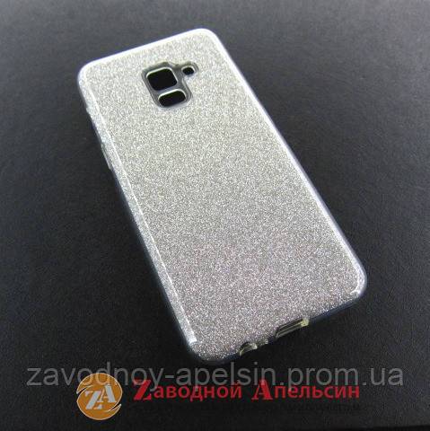 Samsung A8 A530 чехол блестки Shining silver - фото фото фото 0