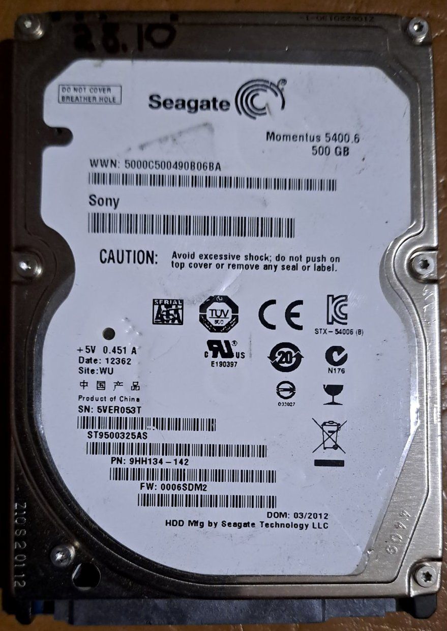 жорсткий диск  ноутбука Seagate   ST9500325AS   робочий - фото фото фото 0