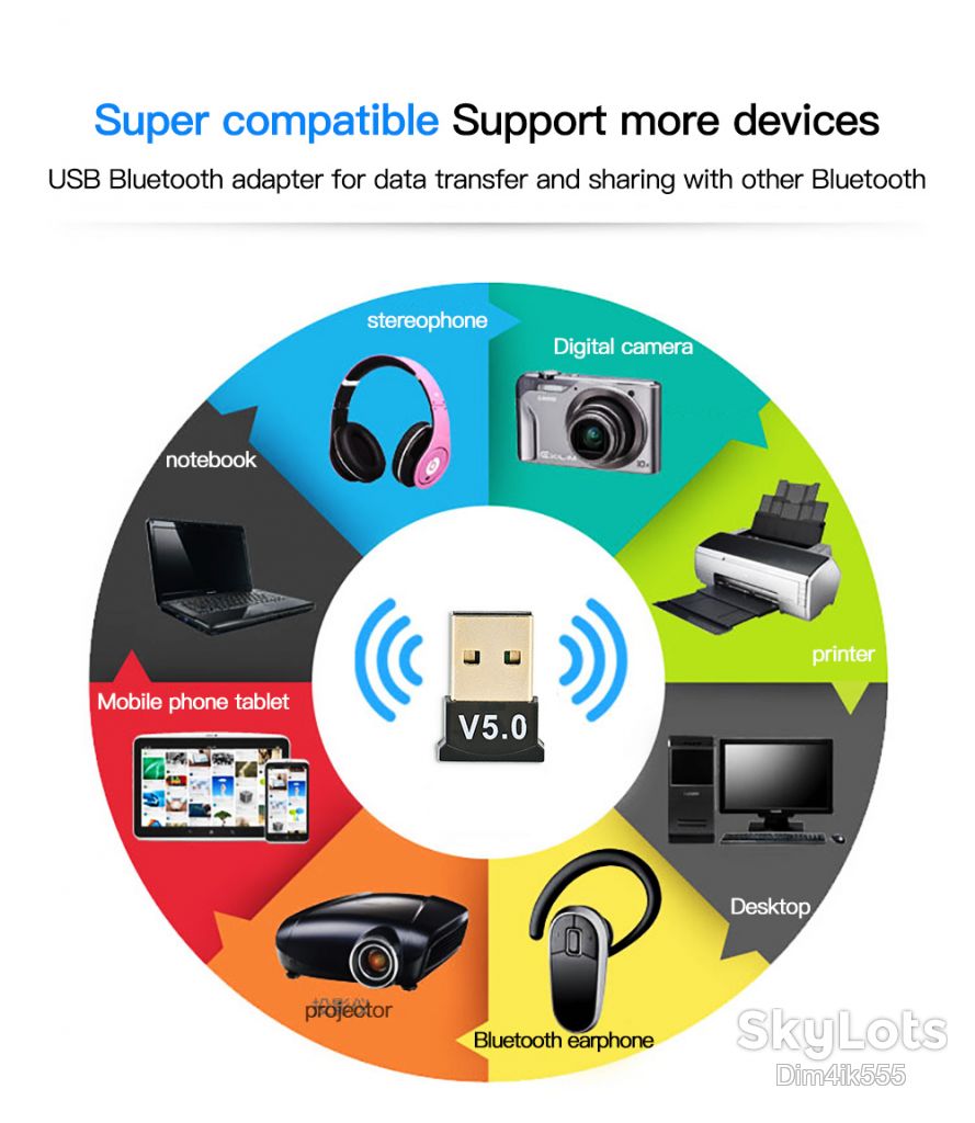 USB Bluetooth 5.0 адаптер, мини блютус адаптер для компьютера, ноутбука - фото фото фото 1