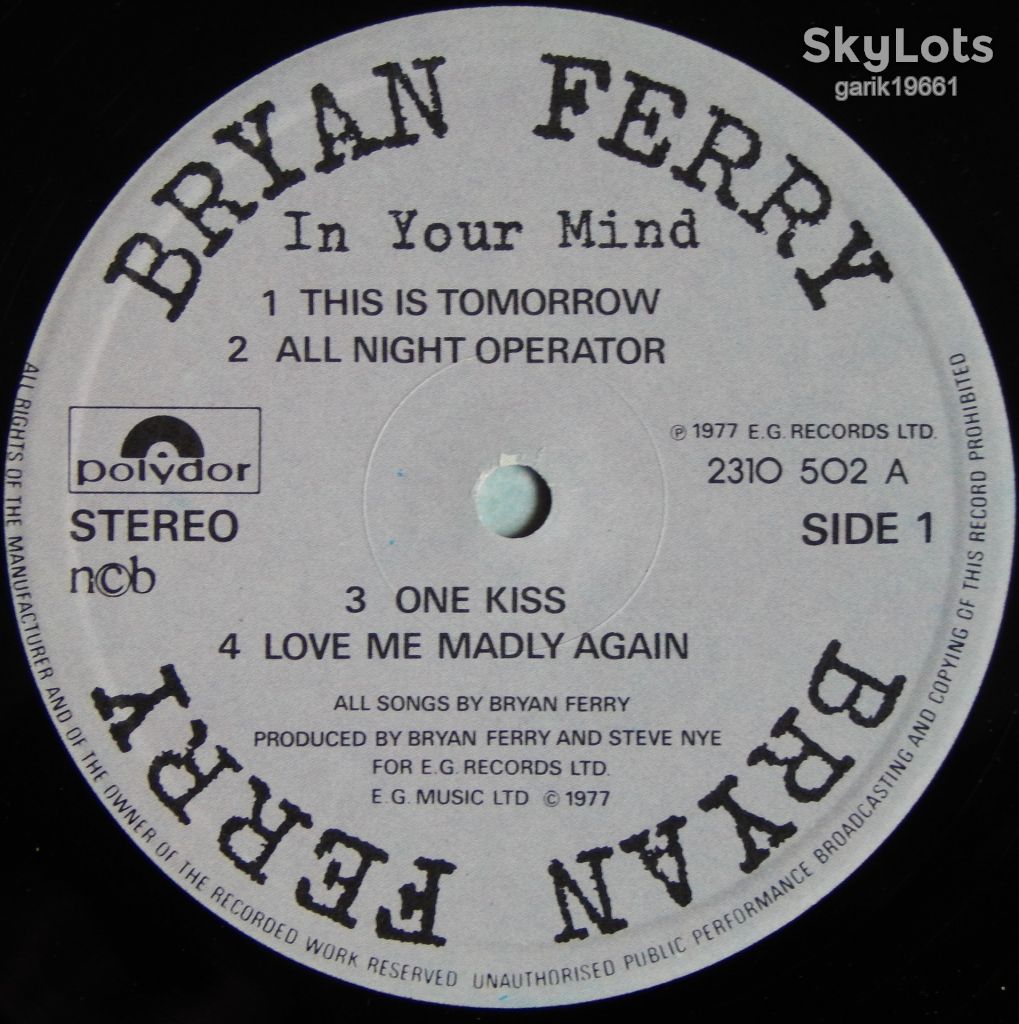 Bryan Ferry – In Your Mind  (Polydor – 2310 502, Scandinavia) insert EX+/NM- - фото фото фото 3
