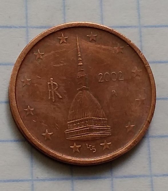 Италия 2 евроцента, 2002 г - фото фото фото 1