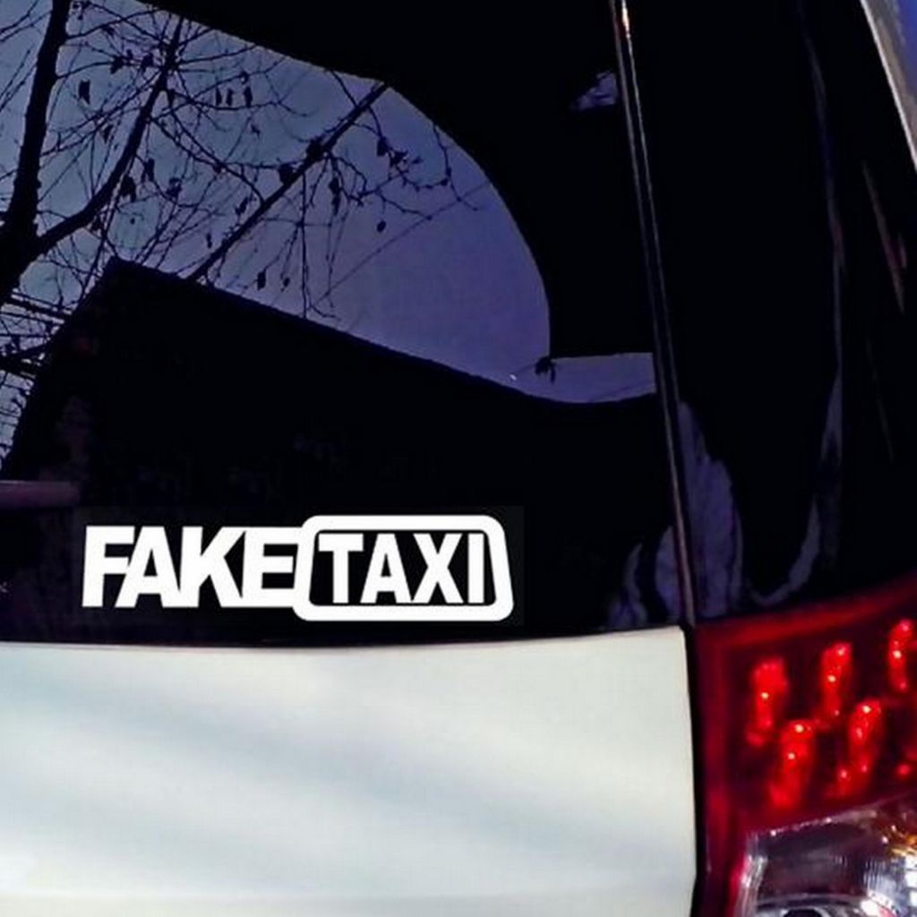Наклейка на авто FakeTaxi Белая - фото фото фото 3