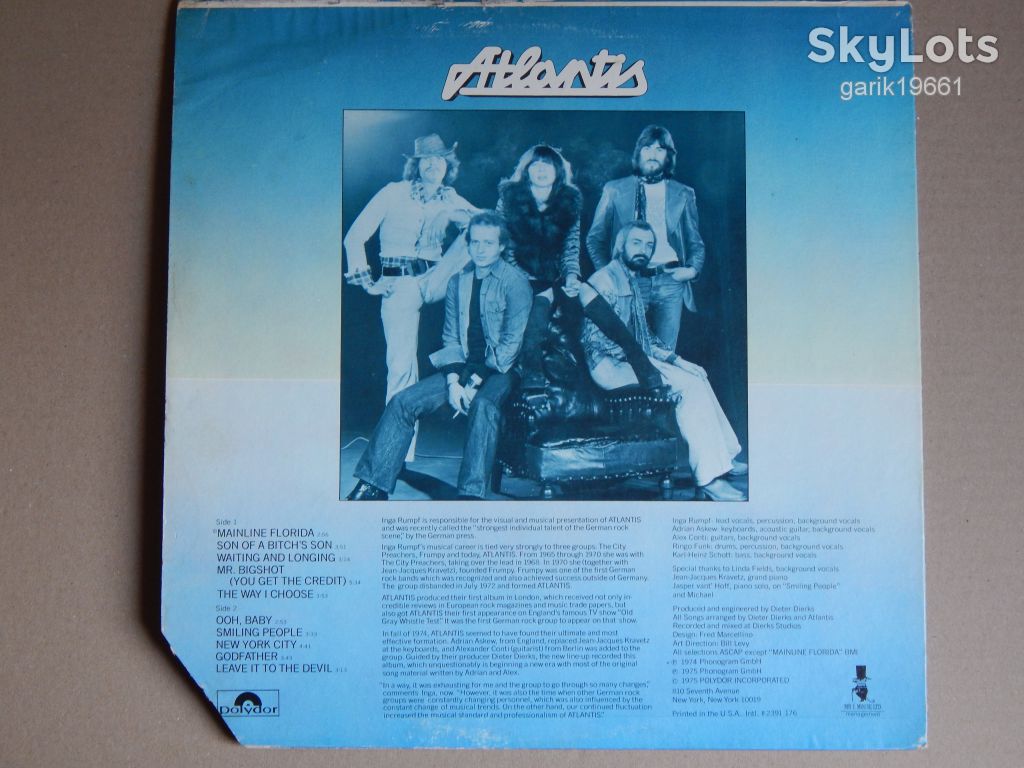 Atlantis ‎– Atlantis   (Polydor ‎– PD 6513, US) EX/NM - фото фото фото 1