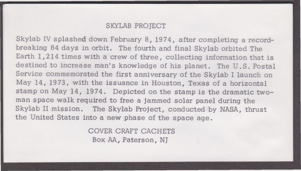 США 1974 ПОЛЁТЫ КОСМОС СТАНЦИИ СКАЙЛЭБ ОРБИТА КОСМИЧЕСКАЯ ЛАБОРАТОРИЯ СПУТНИК Один КПД Mi.1136 - фото фото фото 7